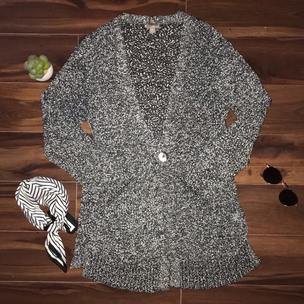 J Jill Cotton Open Cardigan Sweater Sz XS